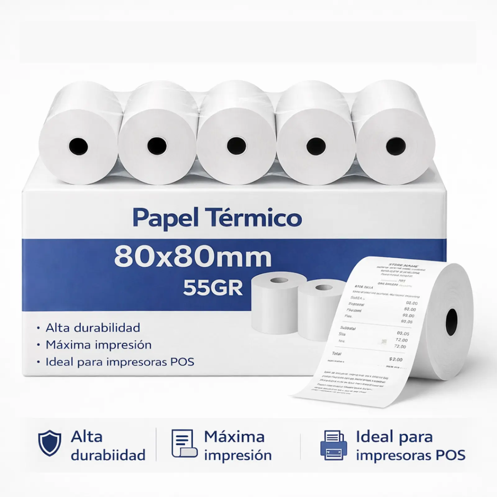 Impresora térmica + Papel térmico de 80mm